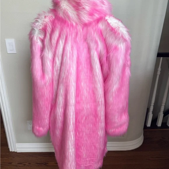 Pink Faux Fur Coat NWOT